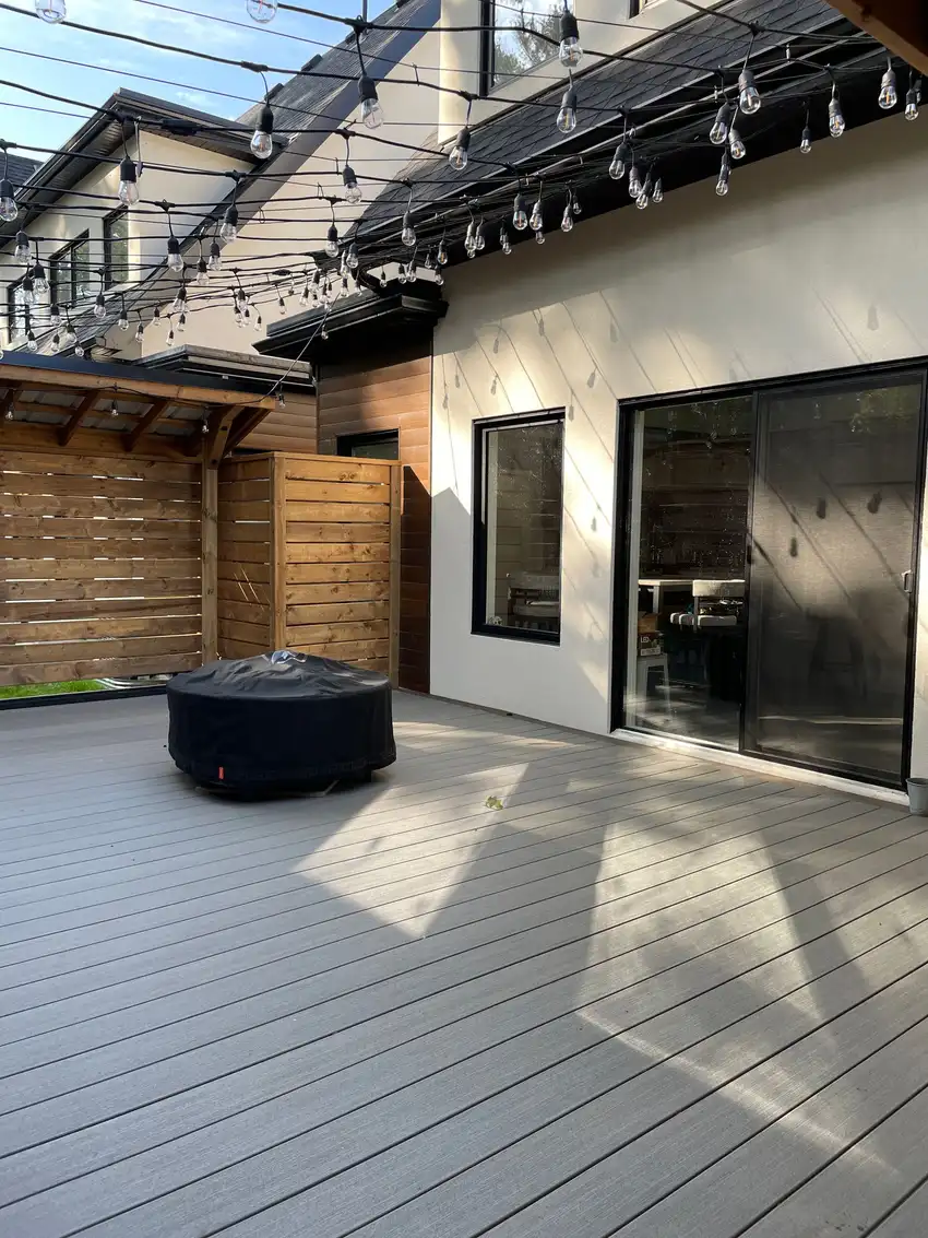 Deck framing in progress