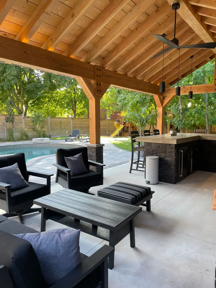 Custom Home Works project photo 35 — deck, cabana and renovation work in Simcoe County