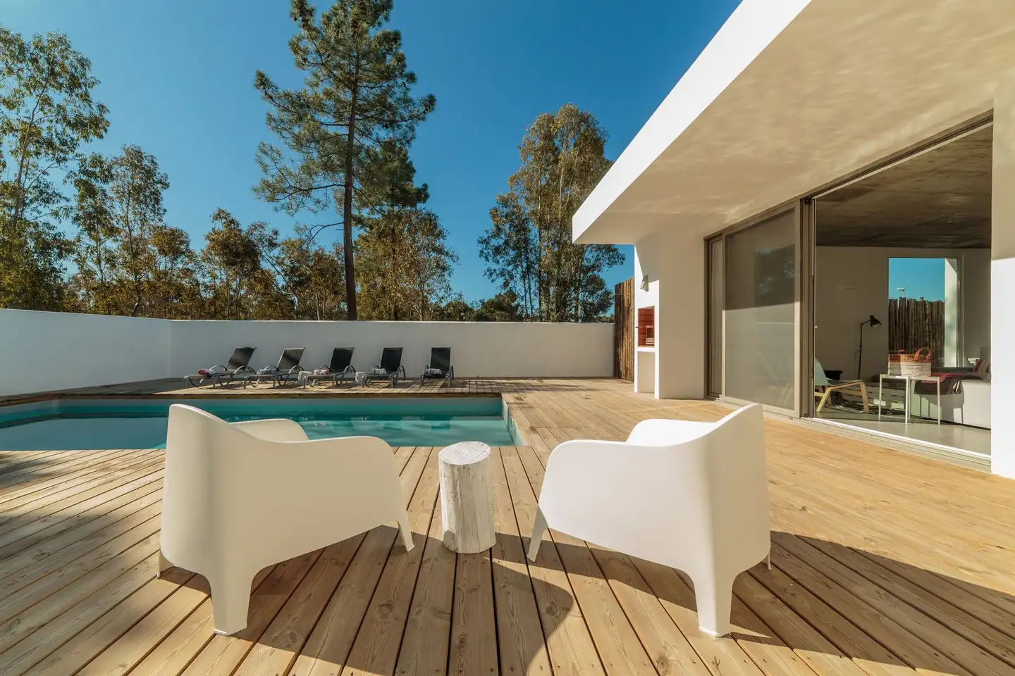 Custom deck and pool cabana built by Custom Home Works